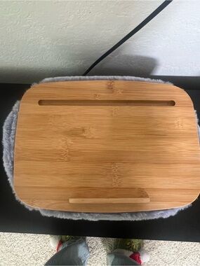 UGG Bamboo Laptop Desk with Gray Plush Base